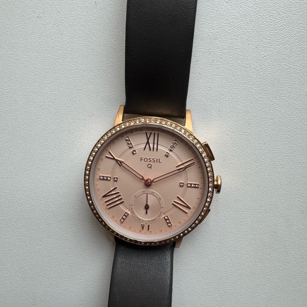 Fossil Rose Gold and Black Timepiece